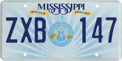 MS license plate ZXB147