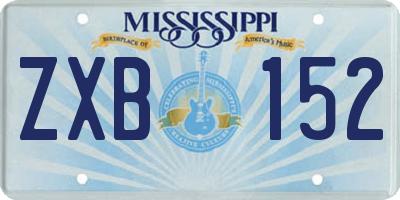 MS license plate ZXB152