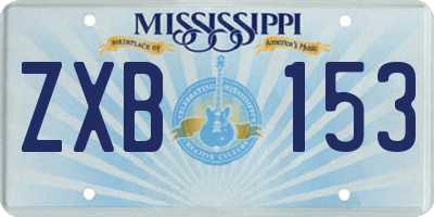 MS license plate ZXB153