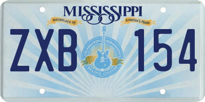MS license plate ZXB154