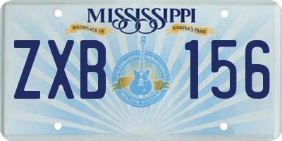 MS license plate ZXB156