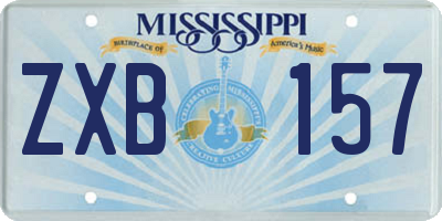 MS license plate ZXB157