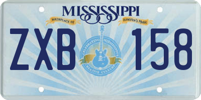 MS license plate ZXB158