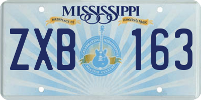 MS license plate ZXB163