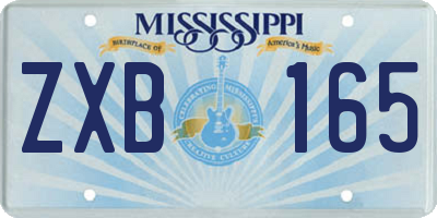 MS license plate ZXB165