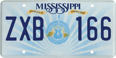 MS license plate ZXB166