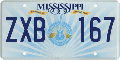 MS license plate ZXB167