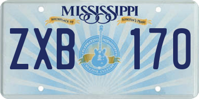 MS license plate ZXB170