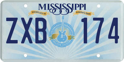 MS license plate ZXB174