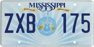 MS license plate ZXB175