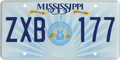 MS license plate ZXB177