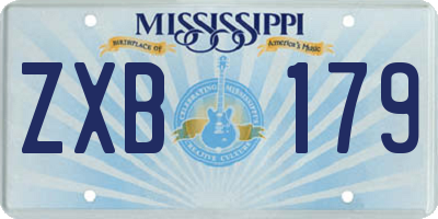 MS license plate ZXB179
