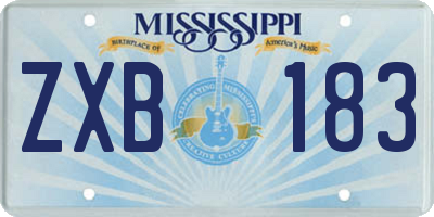MS license plate ZXB183