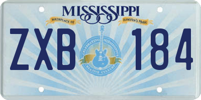 MS license plate ZXB184