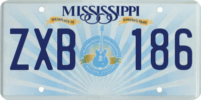 MS license plate ZXB186