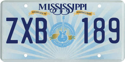 MS license plate ZXB189