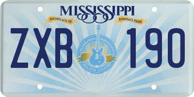 MS license plate ZXB190