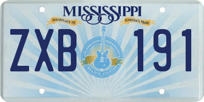 MS license plate ZXB191