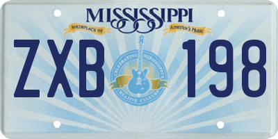 MS license plate ZXB198