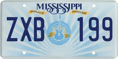 MS license plate ZXB199