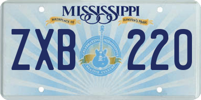 MS license plate ZXB220
