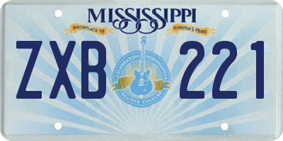 MS license plate ZXB221
