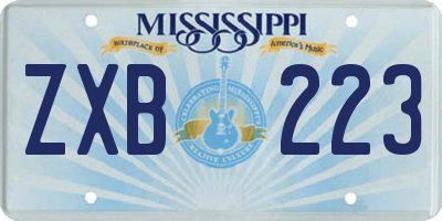 MS license plate ZXB223