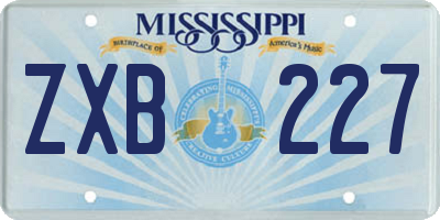 MS license plate ZXB227