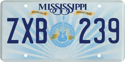 MS license plate ZXB239