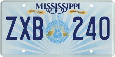 MS license plate ZXB240