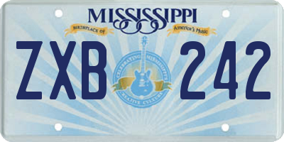 MS license plate ZXB242