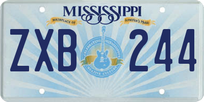 MS license plate ZXB244