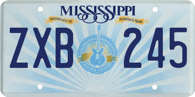 MS license plate ZXB245