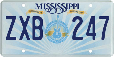MS license plate ZXB247