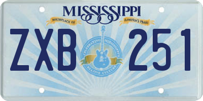 MS license plate ZXB251