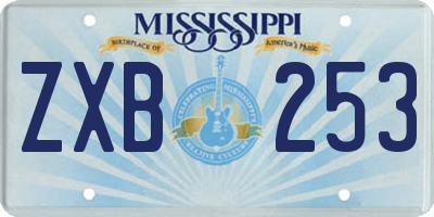 MS license plate ZXB253
