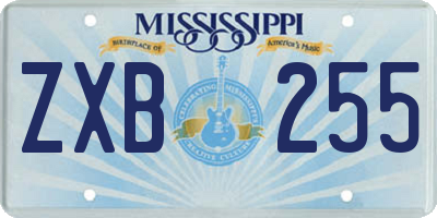 MS license plate ZXB255