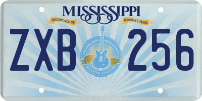 MS license plate ZXB256