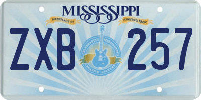 MS license plate ZXB257