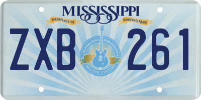 MS license plate ZXB261
