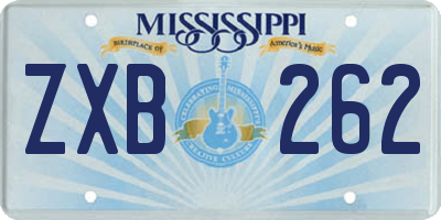 MS license plate ZXB262