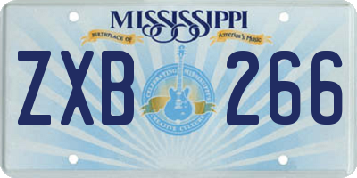 MS license plate ZXB266