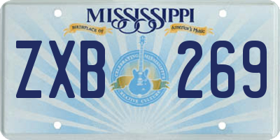 MS license plate ZXB269
