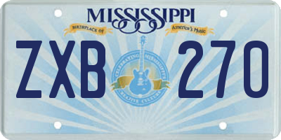 MS license plate ZXB270
