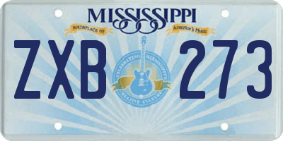 MS license plate ZXB273