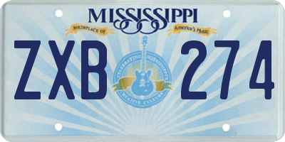 MS license plate ZXB274