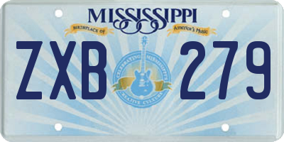 MS license plate ZXB279