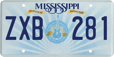 MS license plate ZXB281