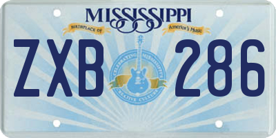 MS license plate ZXB286
