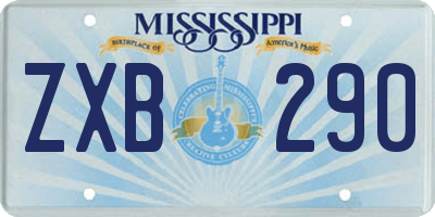 MS license plate ZXB290